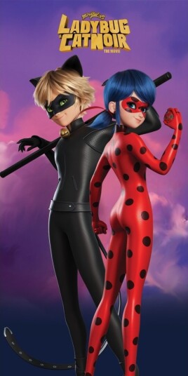 Miraculous Ladybug Og Catnoir Badehåndklæde 70X140 Cm Miraculous Ladybug Og Catnoir Badehåndklæde 70X140 Cm