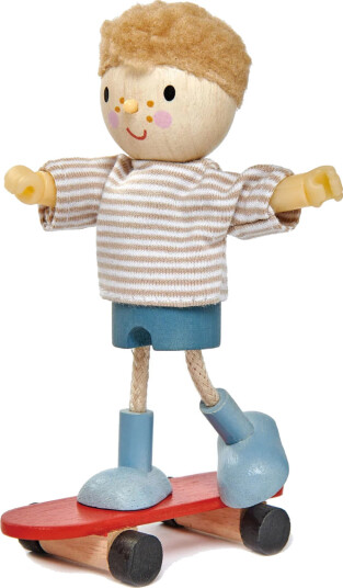 Tender Leaf Dukkehusfigur Edward og skateboard