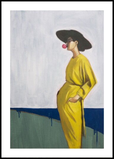 Elegant Woman Pink Bubble Plakat / 40x50