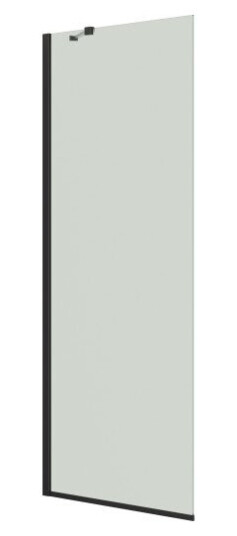 Dansani Match dusjvegg, modell D+stabiliseringsarm, 97 cm, klart glass, svart profil