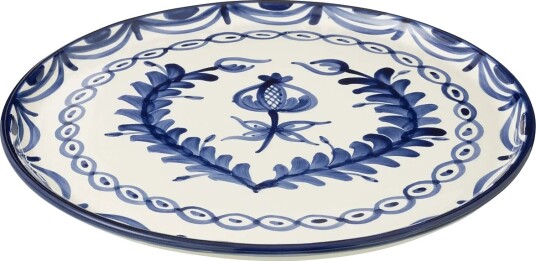 J Line Plate Granada Cer Wh/Blu   Blue   Ø 34 CM