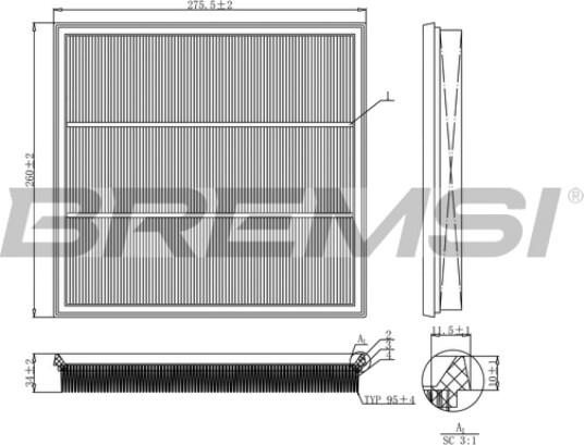 Luftfilter BREMSI FA1131