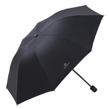 Anti UV kompakt sammenleggbar paraply for sol og regn   svart