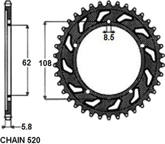 Kjedehjul SUNSTAR 1 3100 40 Kjedehjul SUNSTAR 1 3100 40