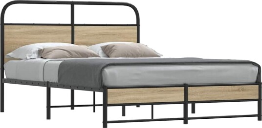 Sengeramme uten madrass røkt eik 140x200 cm konstruert tre 8721158564696