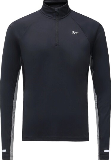 Reebok Performance Id Long Sleeve Vector 1/4 Zip T Shirt BLACK/GREY 4 S