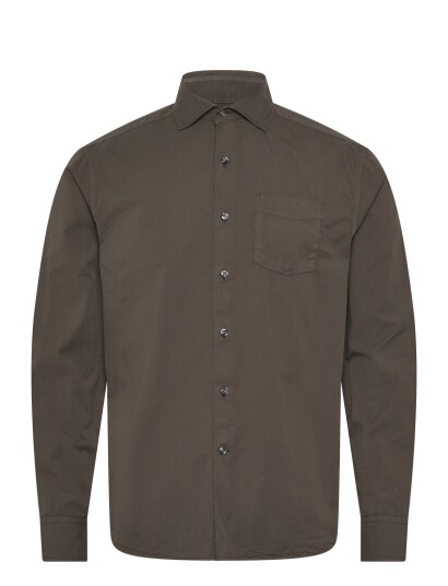 Oscar Jacobson Reg Fit Wide Spread C Gd Twill   Khaki green   S