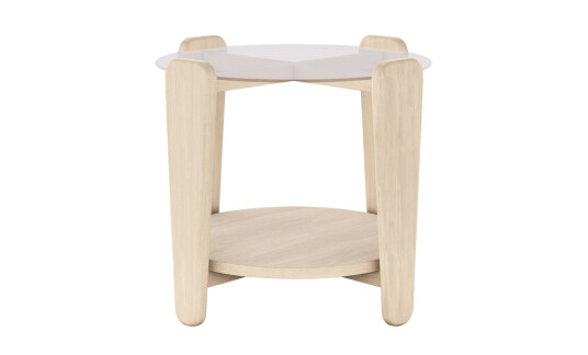Rowico Home ARRAN Sofabord D52 Hvitpigmentert Eik/Glass