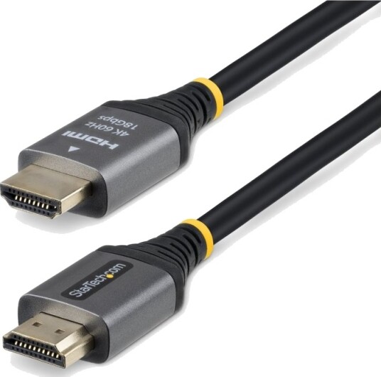 Startech Premium High Speed Hdmi Kabel Hdmi Hann Til Hdmi Hann 1.5 M Skjermet Svart Og Sølv 4K 60Hz Støtte 1440P Uwqhd Støtter 144 Hz Støtte For 1080P 240 Hz Passiv