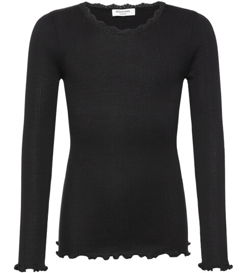 Rosemunde Kids Rkbalta Modal Ls Lace T-Shirt - Black - 176