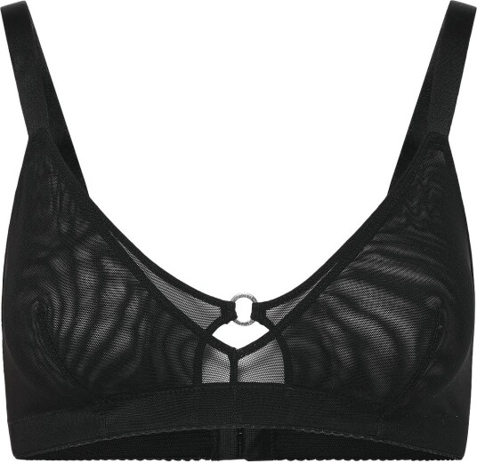 Understatement Underwear Mesh Double Triangle Bralette+   BLACK   XL