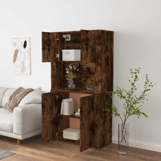 vidaXL Highboard røkt eik konstruert tre vidaXL Highboard røkt eik konstruert tre