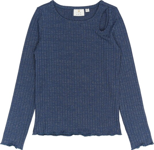 The New Navy Blazer Rina L_S Glitter Rib Tee 5 6 år