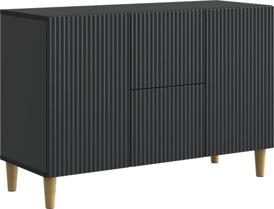 Serviesskap med skuff Svart 89 x 34,5 x 60 cm Konstruert tre