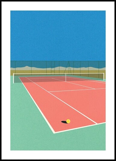 Tennis Court In the Desert Poster Plakat / 50x70cm