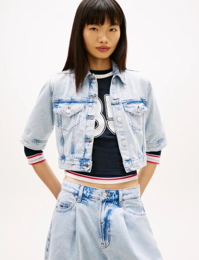 Tommy Jeans Cropped Trucker Bj6014 Blue S