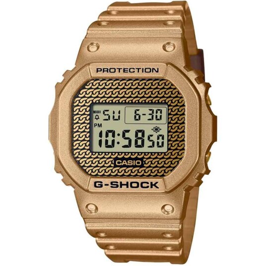 Casio G-shock Gold Chain Box Set DWE-5600HG-1ER - Herre - 49 mm - Digitalt - Digitalt/Smartwatch - Mineralglas Casio G-shock Gold Chain Box Set DWE-5600HG-1ER - Herre - 49 mm - Digitalt - Digitalt/Smartwatch - Mineralglas