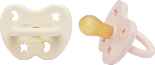 Hevea Smokk 0 3 mnd Rund Newborn Powder Pink & Milky White   2 stk