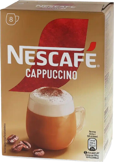 Nescafé | Cappuccino 8 poser pulverkaffe Nescafé | Cappuccino 8 poser pulverkaffe