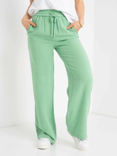 Selected Femme Viva Gulia High Waist Long Sun Pant Grønn 34 Selected Femme Viva Gulia High Waist Long Sun Pant Grønn 34