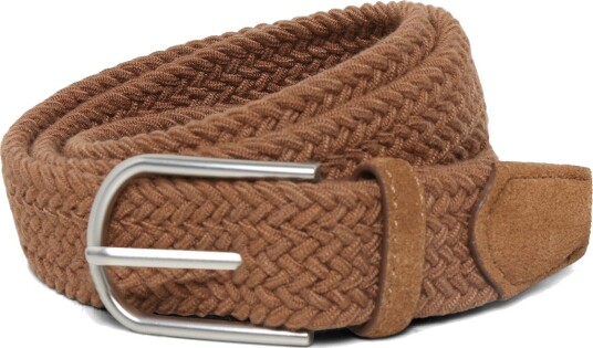 Mango Braided Elastic Belt Brown 90