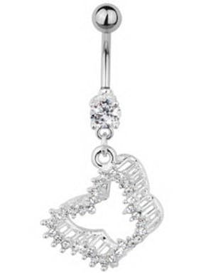 Sparkling Butterfly Belly Piercing White