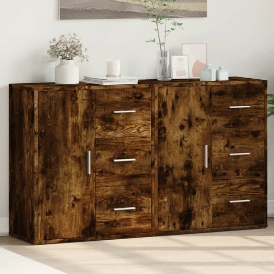 Skjenker 2 røkt eik 60x31x70 cm konstruert tre Skjenker 2 røkt eik 60x31x70 cm konstruert tre