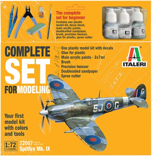 Italeri 72007 Spitfire Mk. IX Modellfly Byggesett 1:72