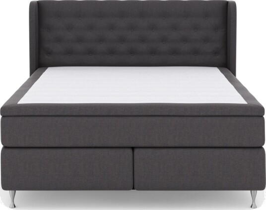 Select No 5 Komplett Sengepakke 180x200 Fast Watergel Mørkegrå/Sølvben