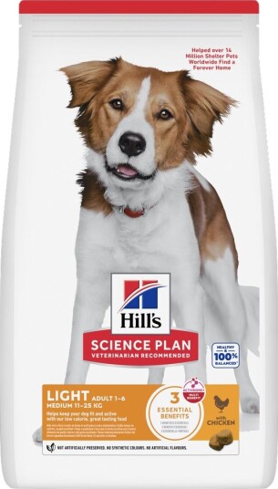 Hill'S Science Plan Adult 1-6 Light Medium Med Kylling 2 X 14 kg Hill'S Science Plan Adult 1-6 Light Medium Med Kylling 2 X 14 kg
