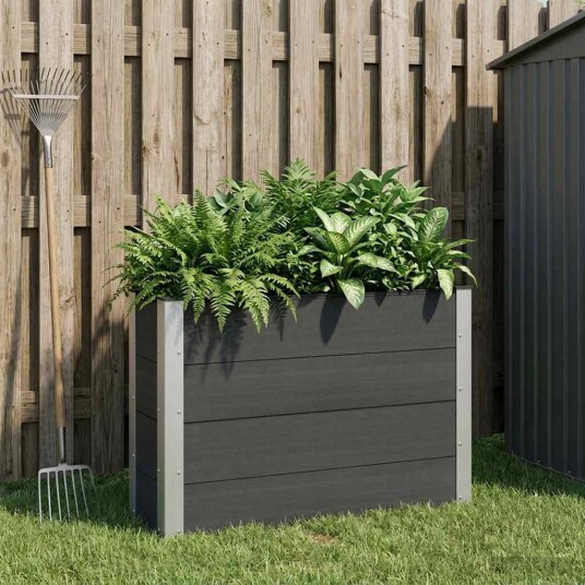 vidaXL Høybed Svart 100 x 30 x 72 cm WPC og Aluminium