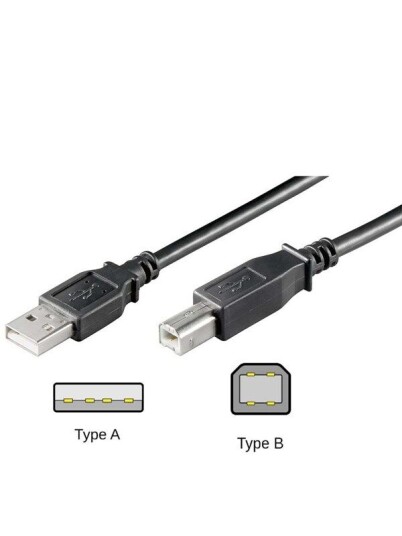 Pro USB 2.0 A - B - Black - 0.25m