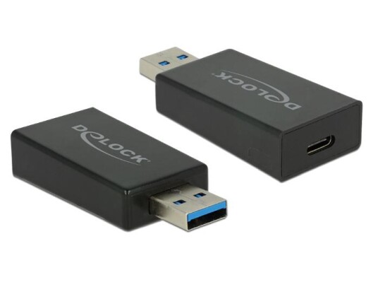 Delock USB 3.1 Gen 2 Adapter USB Type A til USB-C i svart Delock USB 3.1 Gen 2 Adapter USB Type A til USB-C i svart