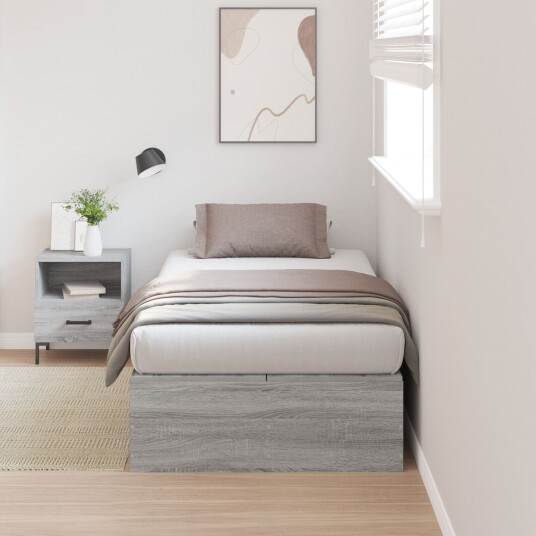 Oppbevarings Seng RAMME Grå Sonoma 100x200 cm 3335354