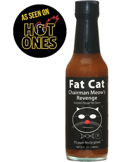 Fat Cat Chairman Meow"s Revenge Scorpion Pepper Chilisaus 148 ml USA Fat Cat Chairman Meow"s Revenge Scorpion Pepper Chilisaus 148 ml USA