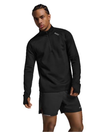 2XU Men"s Ignition Hyper Haptic 1/4 Zip Black/silver Reflective S 2XU Men"s Ignition Hyper Haptic 1/4 Zip Black/silver Reflective S