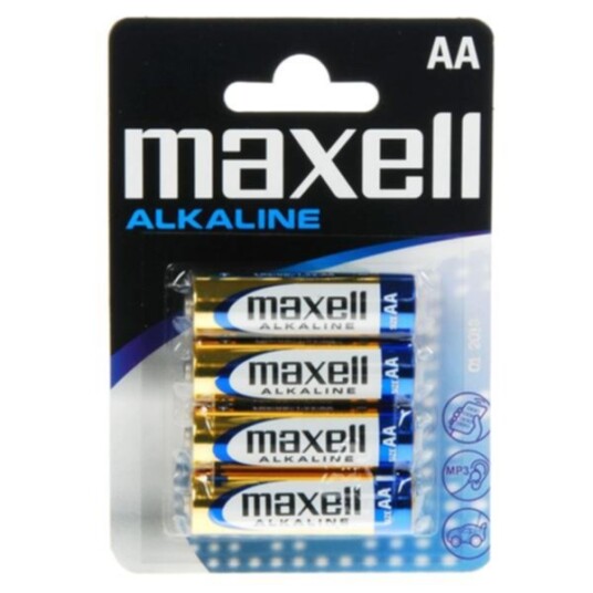 Maxell Alkalisk AA Batterier 4 pk - Engangsbatteri 1,5 V Maxell Alkalisk AA Batterier 4 pk - Engangsbatteri 1,5 V