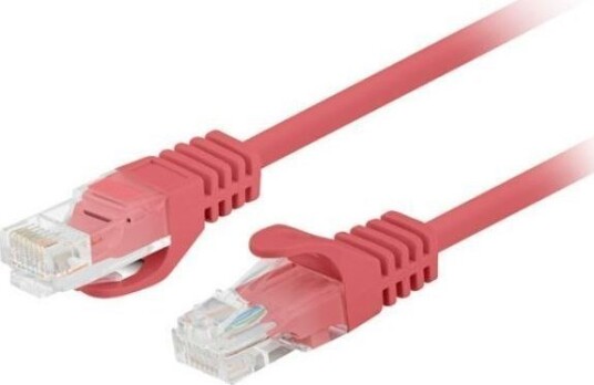 Lanberg Koblingskabel Rj-45 Hann Til Rj-45 Hann 1.5 M 4.8 Mm Utp Cat 5E Med Støvel Uten Hindringer Ral 3017 Rød En Pakke 10