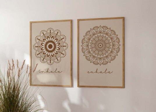 Plakat Inhale Exhale Mandala / Sett med 2