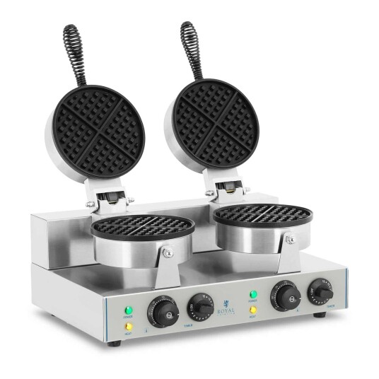 Royal Catering Vaffeljern - 2 x 1300 Watt - rund 10010316
