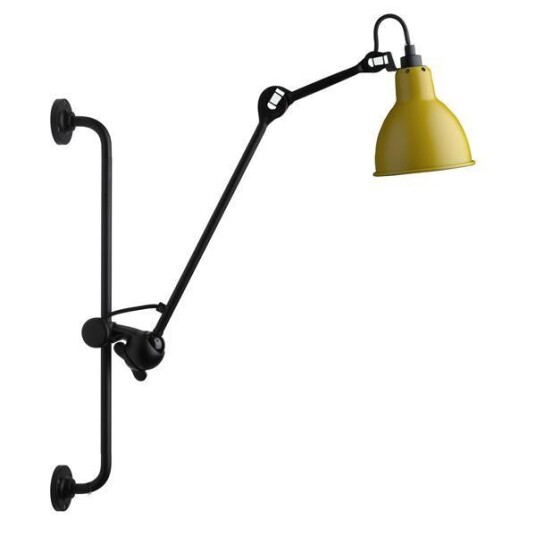 Lampe Gras N210 Vegglampe Matt Sort & Matt Gul Lampe Gras N210 Vegglampe Matt Sort & Matt Gul