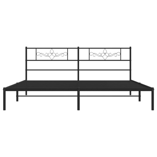  Sengeramme i metall med sengegavl svart 180x200 cm 8721012047280