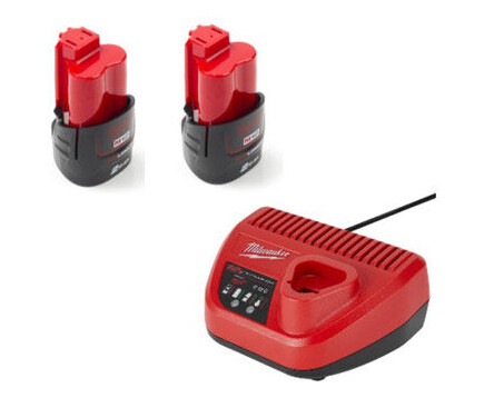Milwaukee 2x Milwaukee M12 B2 / 4932430064 batterier + lader (12 V, 2 Ah, Originalt) Milwaukee 2x Milwaukee M12 B2 / 4932430064 batterier + lader (12 V, 2 Ah, Originalt)