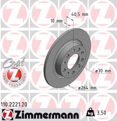 Bremseskive ZIMMERMANN 110.2221.20