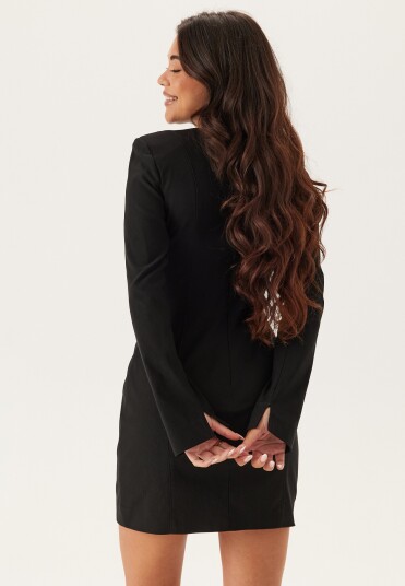 Bubbleroom Bow Back Shift Dress Black 38