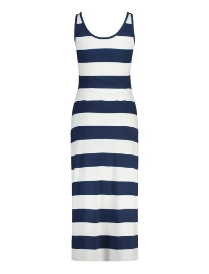 GANT Striped Fluid Midi Jersey Dress Navy XL