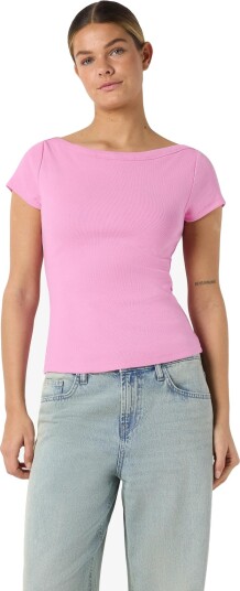 NOISY MAY Nmmaya S/S Boatneck Top Noos Pink S