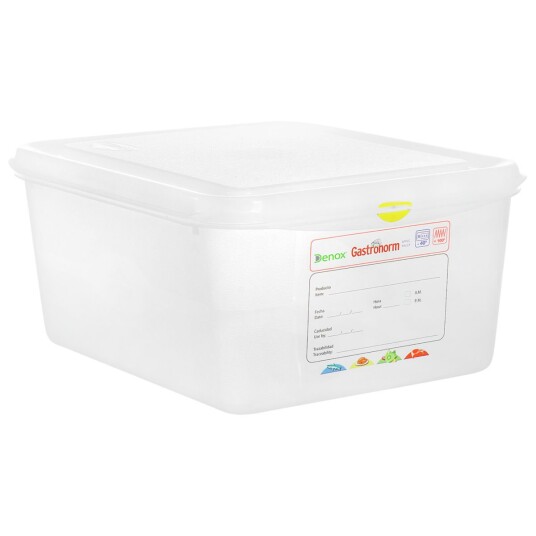 Denox Oppbevaringsboks Dena GN 1/6; Størrelse GN 1/6, 2.6l, 17.6x16.2x15 cm (LxBxD); Transparent; 12 Stykk / Forpakning