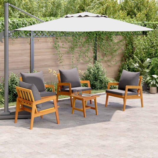 vidaXL Bistrosett 5 stk. Brun Solid akasietre