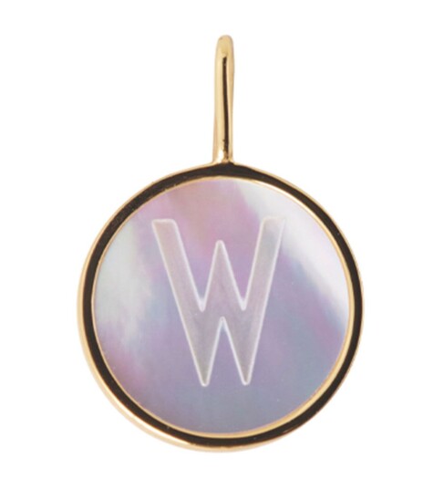 Design Letters Pearl Charm Gold A-Z - Gold - ONE SIZE